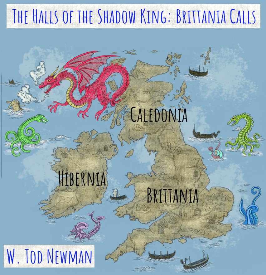 Historical fiction dragon book The Hidden Order - ancient Britannia landscape"